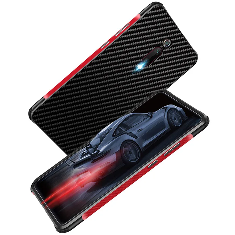 Чехол для xiaomi Mi 8 9 Redmi K20 K20Pro 9T углеродного волокна Пластиковая Задняя крышка