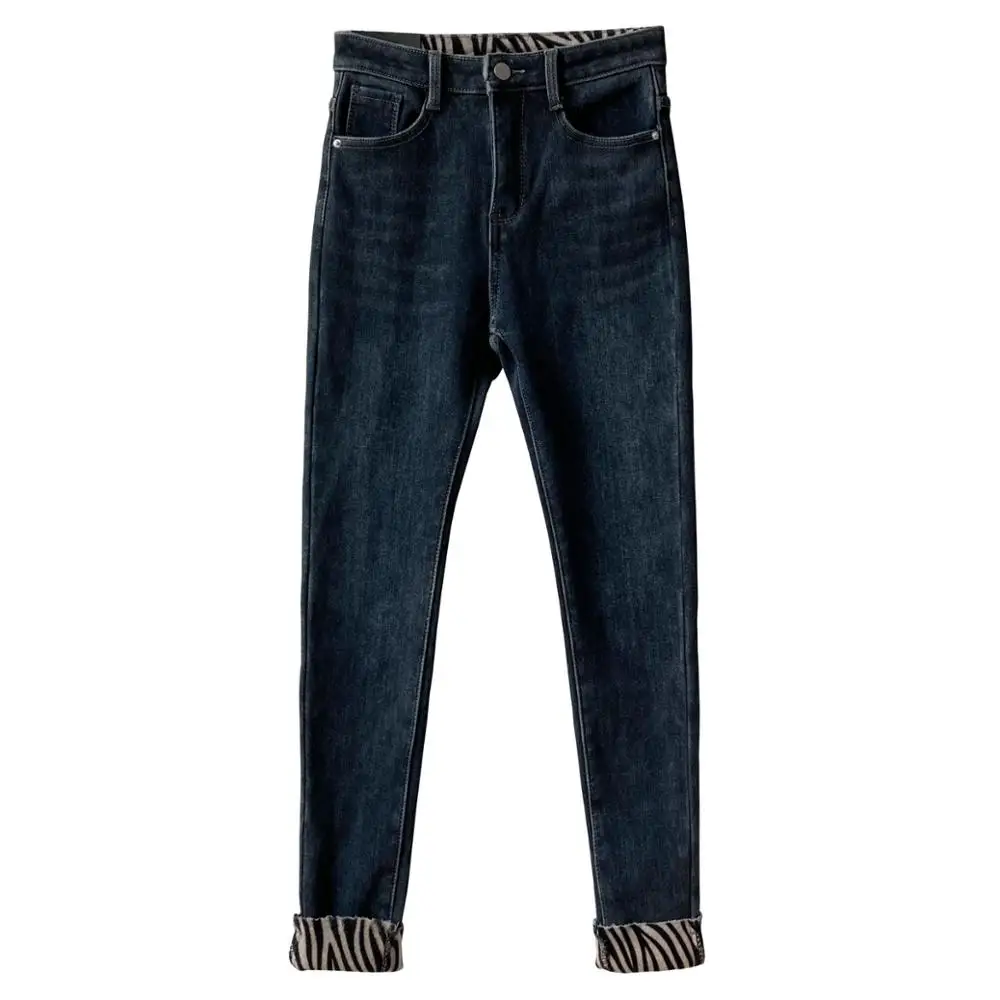 

Fleece skinny jeans women's autumn and winter slim slimming thickened high-waisted pants