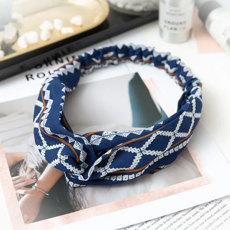 

Fashion Floral print Knot Women Headband Vintage Hairband Girls Headwear Leopard Headband Hair Accessories