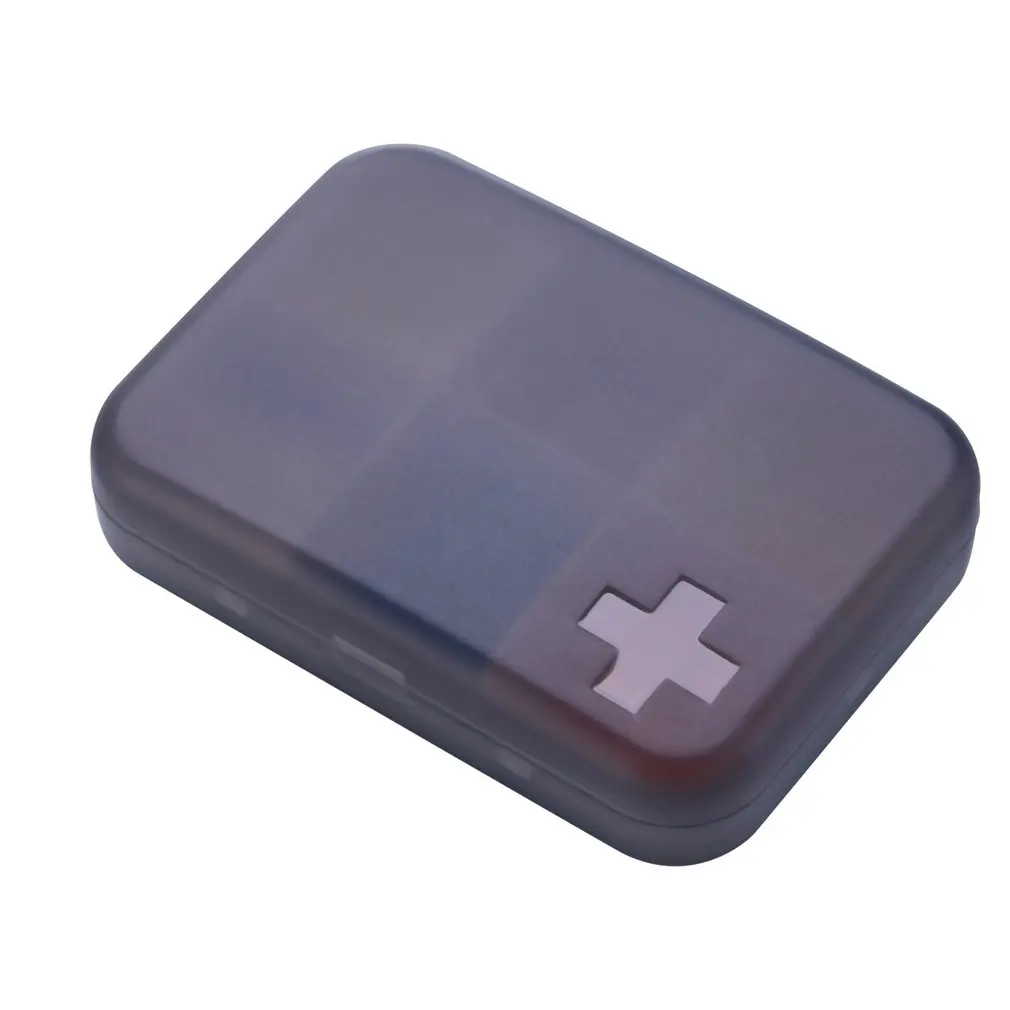 

Tiny Clear Pill Box Portable Travel Vitamin Case Storage Organizer with Six Compartment Pills Container