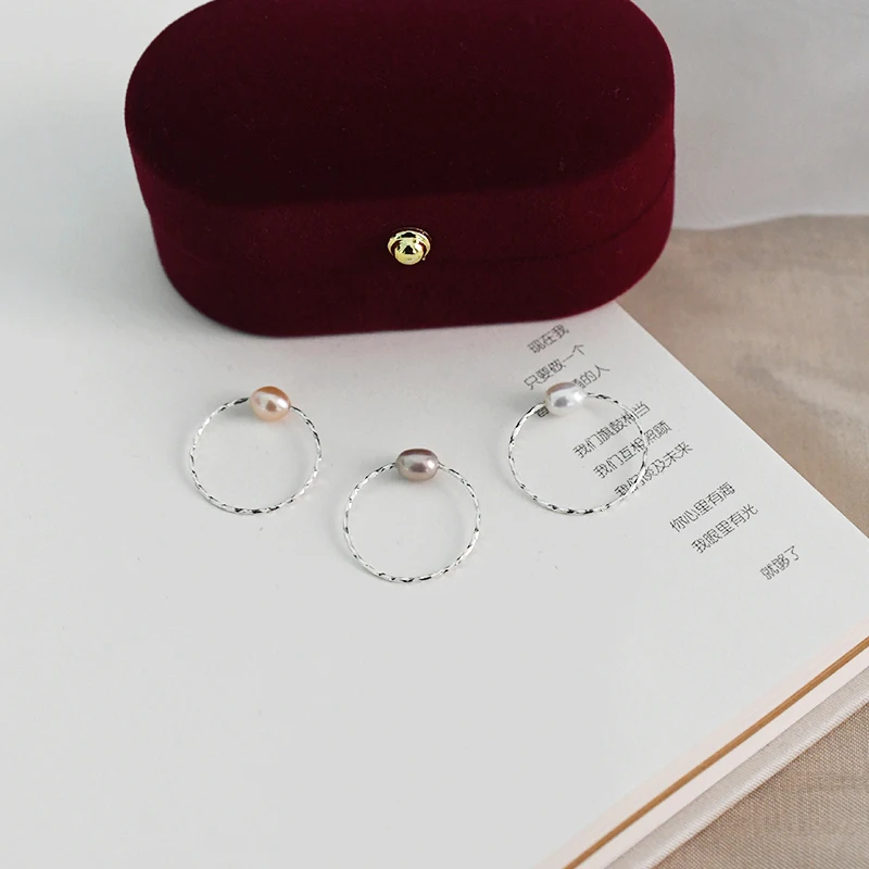 Женское кольцо с пресноводным жемчугом ASHIQI простое ювелирное изделие из серебра