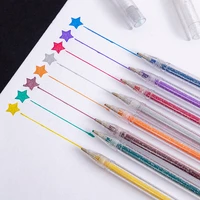 8pcsset colors kawaii glitter gel pen cute colored drawing pen highlighter marker for girl kids gift diy school art stationery