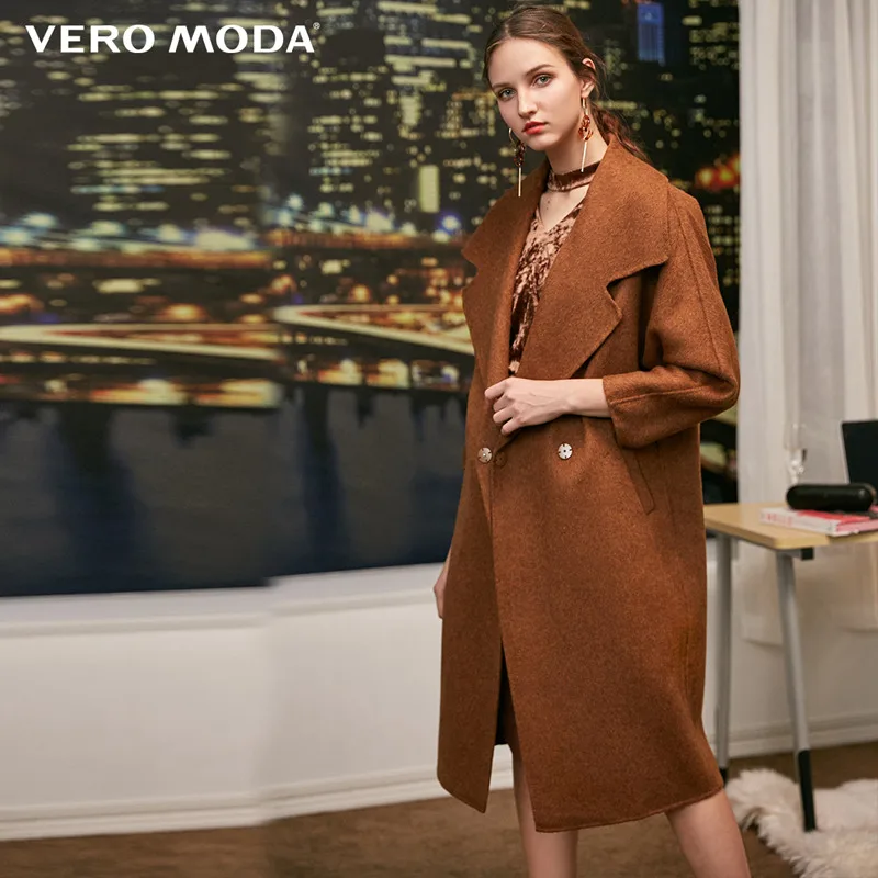 Vero Moda женское офисное пальто из чистой шерсти с нагрудным карманом на пуговицах | 318327556 - Цвет: Caramel camel mel.