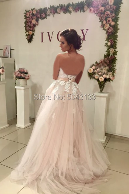 Женское свадебное платье с вырезом сердечком Кружевная аппликация