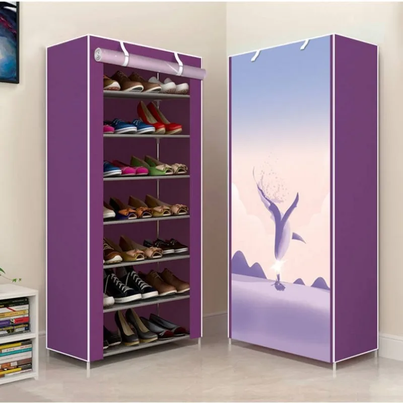 

DIY Fabric Simple Shoe Detachable Dustproof Non-Woven Shoe Cabinet Home Standing Space-saving Shoes Organizer Shoe Cabinets