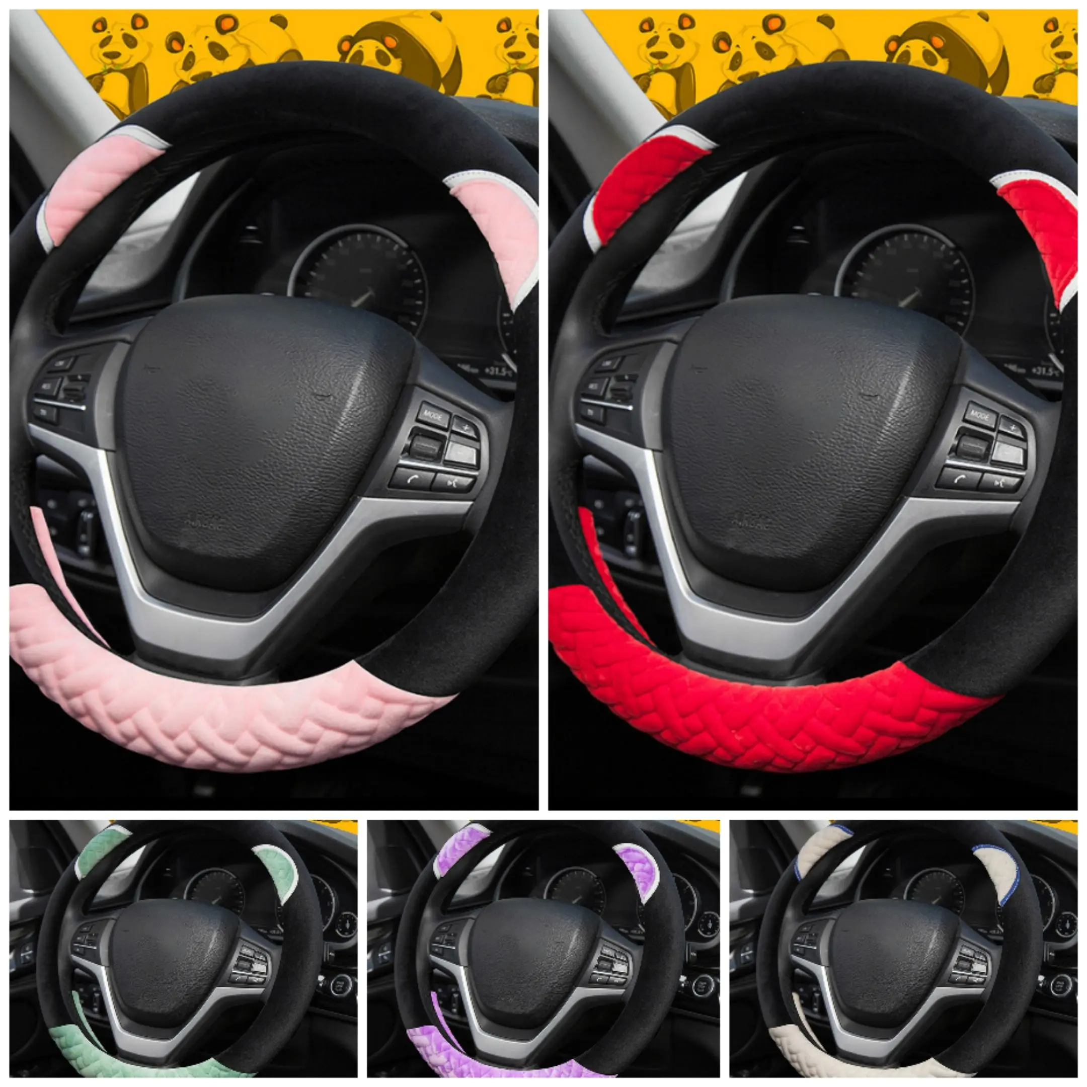

Plush comfortable female version universal steering wheel cover