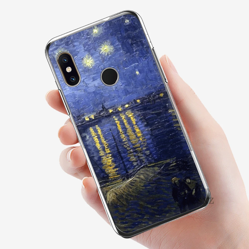 Чехол стильная футболка с изображением персонажей видеоигр для Xiaomi mi 5 5S 6 6X8 SE A1 A2 Lite mi x 2S 6A 9 9se макс 3 жесткий чехол Живопись Ван Гога для Чехлы