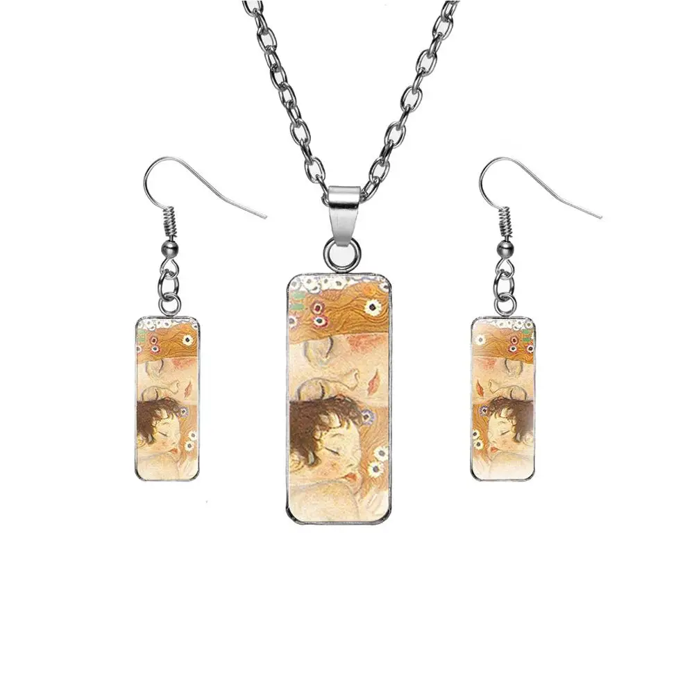 Классическая художник Густав Климт поцелуй Abstrac картина Ювелирные наборы