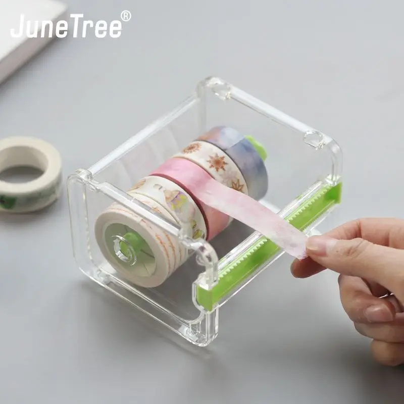 

cute kawaii Transparent Desktop Tape Cutting Machine Creative Acrylic Metal Separator School office Stationary Supplies