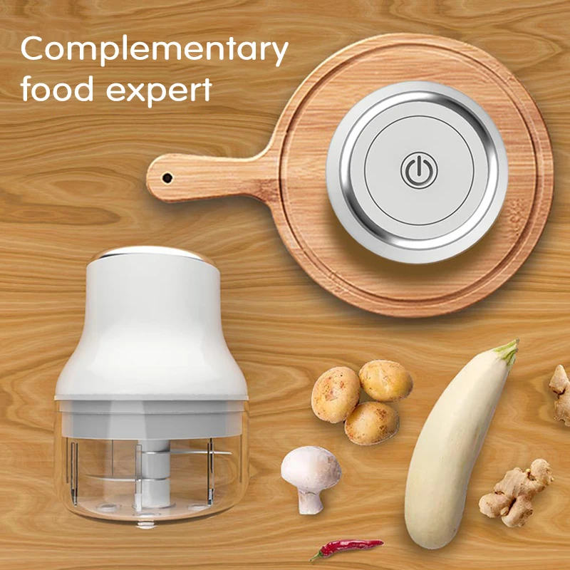 

100/250ml Rechargeable USB Electric Chopper Meat Grinder Shredder Salad Maker Garlic Onion Slicer Cutter Mixer Kitchen Tool