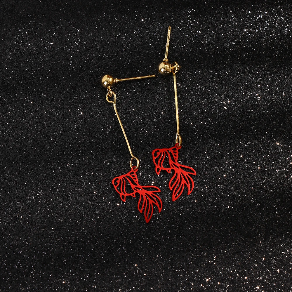 1 пара модных простых полых золотых рыбок серьги для женщин праздничные