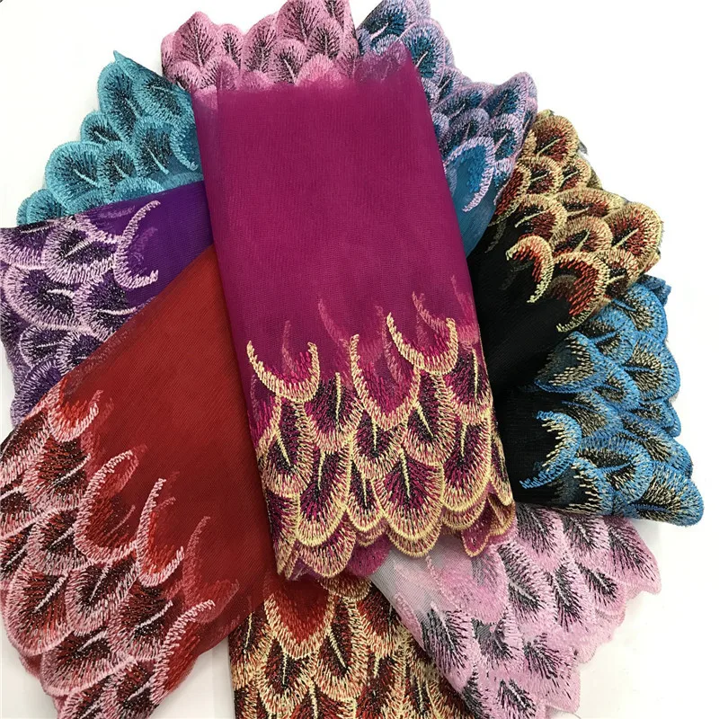 1 Yard Guipure Peacock Feather Embroidery Sequins Lace Fabric DIY Handmade Craft Underwear Sewing on Clothing Accessories | Дом и сад