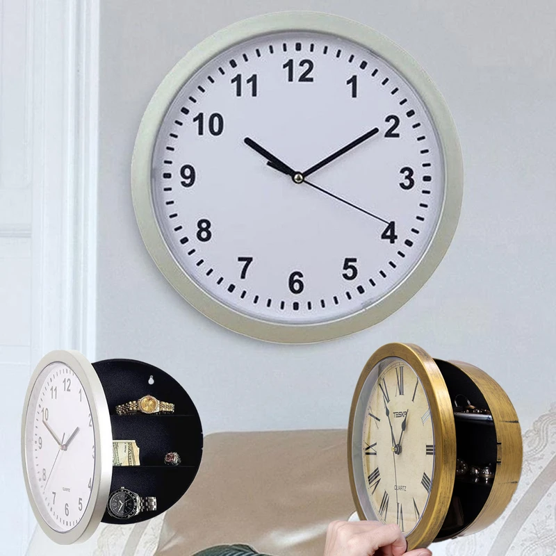 Creative Novelty Wall Clock Money Jewellery Storage Container Mechanical Storage Box Clock ABS  Cash Safe Box Household