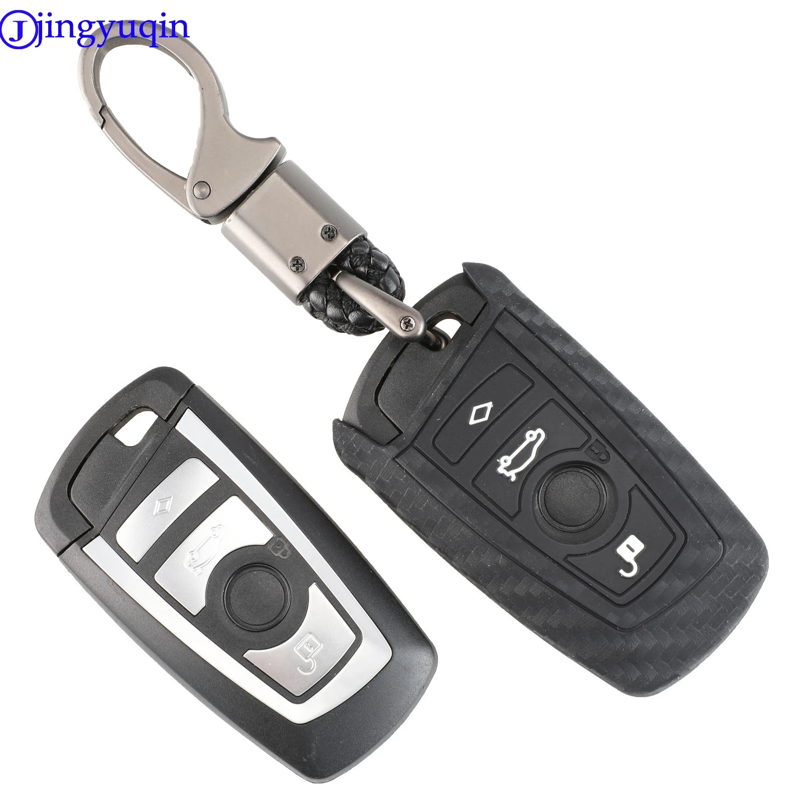 jingyuqin Remote Car Key Case Cover Carbon for BMW 520 525 f30 f10 F18 118i 320i 1 3 5 7 Series X3 X4 M3 M4 M5 Styling|Футляр для