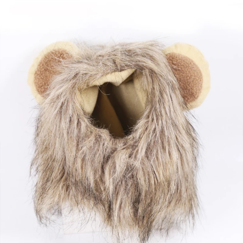 

Funny Pet Clothes Cute Cat Wig Lion Mane Costume Cosplay Cat Dog Cap Hat Fancy Dress Clothes Wig with Ears Party Pet Supplies