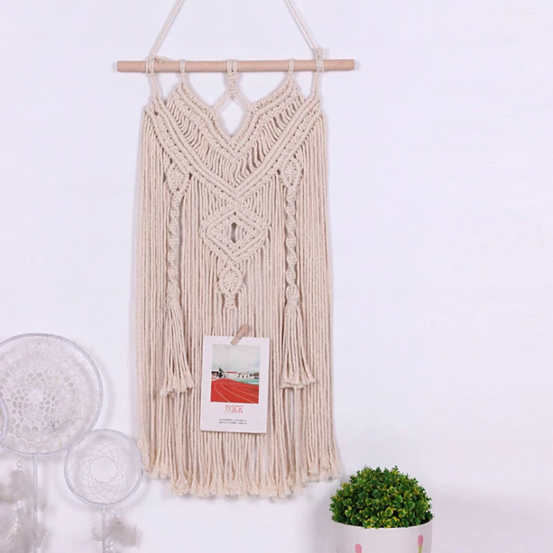 

Bohemian Hand Woven Tapestry Cotton Rope Tapestry Photo Wall Tassel Pendant Geometric Art Beautiful Home Decoration#1#1