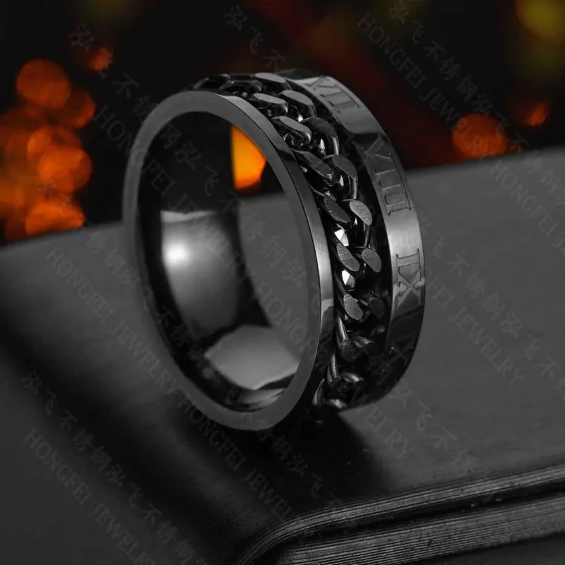 8 мм новые кольца из нержавеющей стали с римскими цифрами золотые черные крутые в