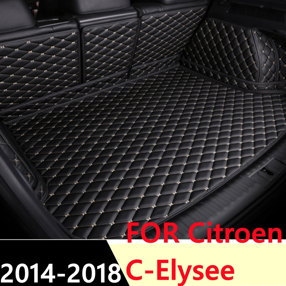 

SJ Custom Fit Full Set Waterproof Car Trunk Mat Parts Tail Boot Tray Liner Cargo Rear Pad Cover For Citroen C-Elysee 2014-2018