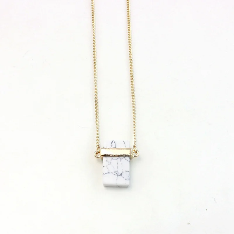 Синий розовый кварц калаллейт ожерелье прямоугольник натуральный камень кулон