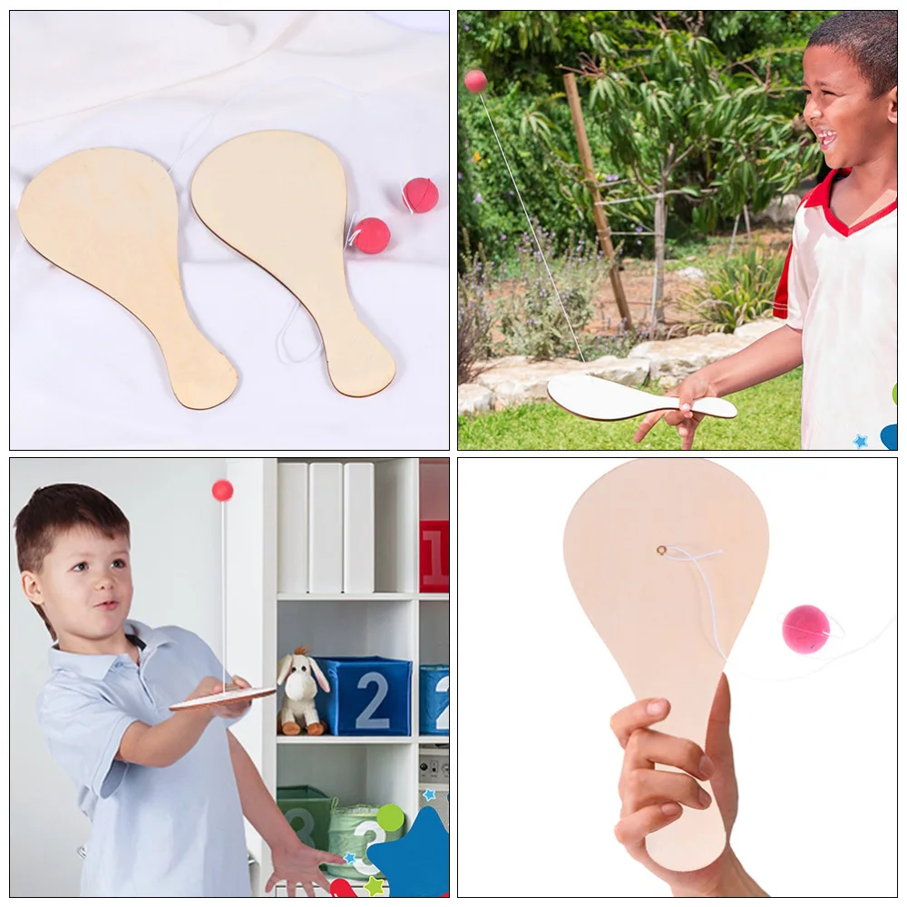 

6pcs Wood Paddle Game Indoor Outdoor Paddle Toys Game for Children