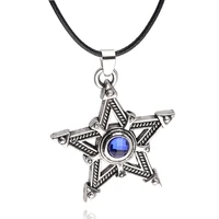 anime logo geometric five pointed star zircon men pendant necklace love woman mother girl gift wedding blessing jewelry