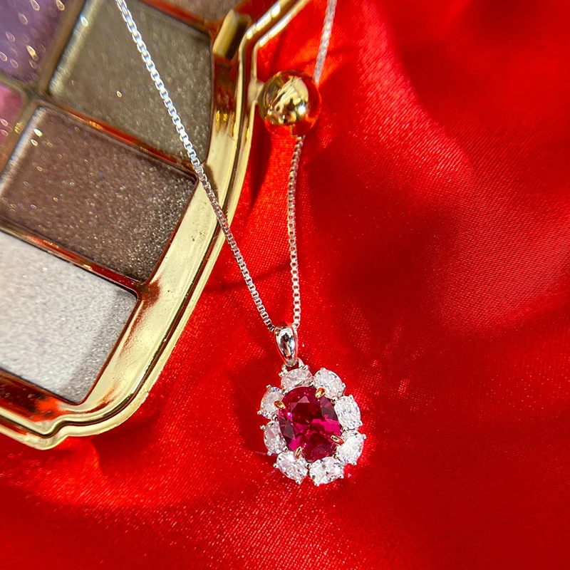 Набор свадебных украшений Ruby Lab Moissanite набор из колье/сережек/кольца