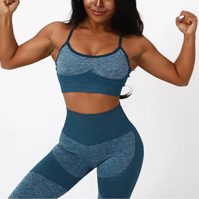 

Women's Knitted Moisture Wicking Sports Fitness Sexy Yoga Bra