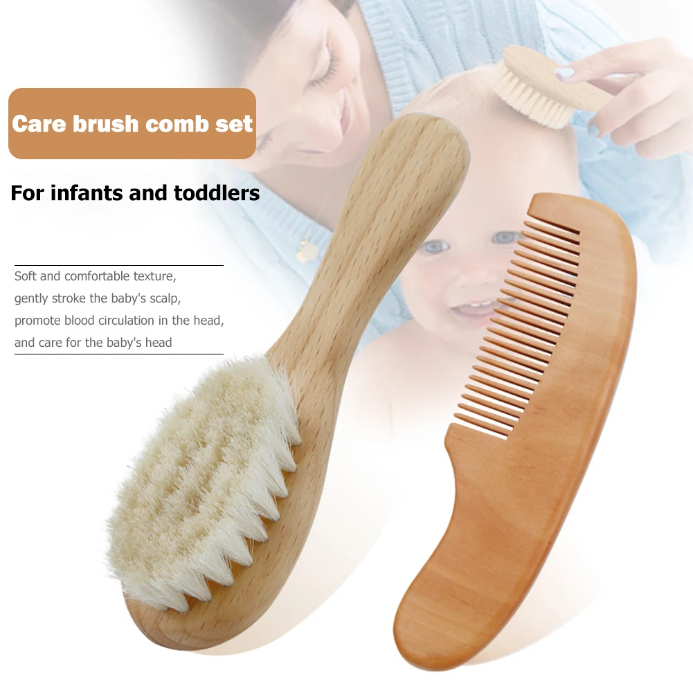 

Wooden Shampoo Bath Wool Brush Soft Skin Care Cleaning Brush Baby Care Tool Wooden Brush Comb for Infant Children Head Massager