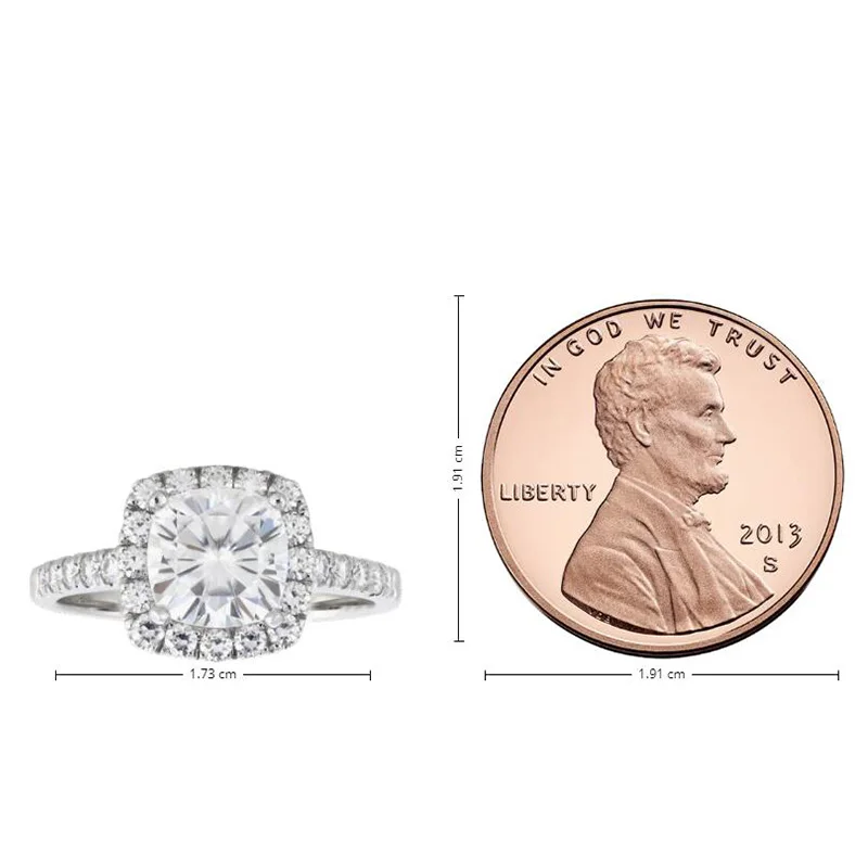 NiceGems 14 к белое золото 1ct или 2ct DF цвет Moissanite Алмазная изящная микропроложить