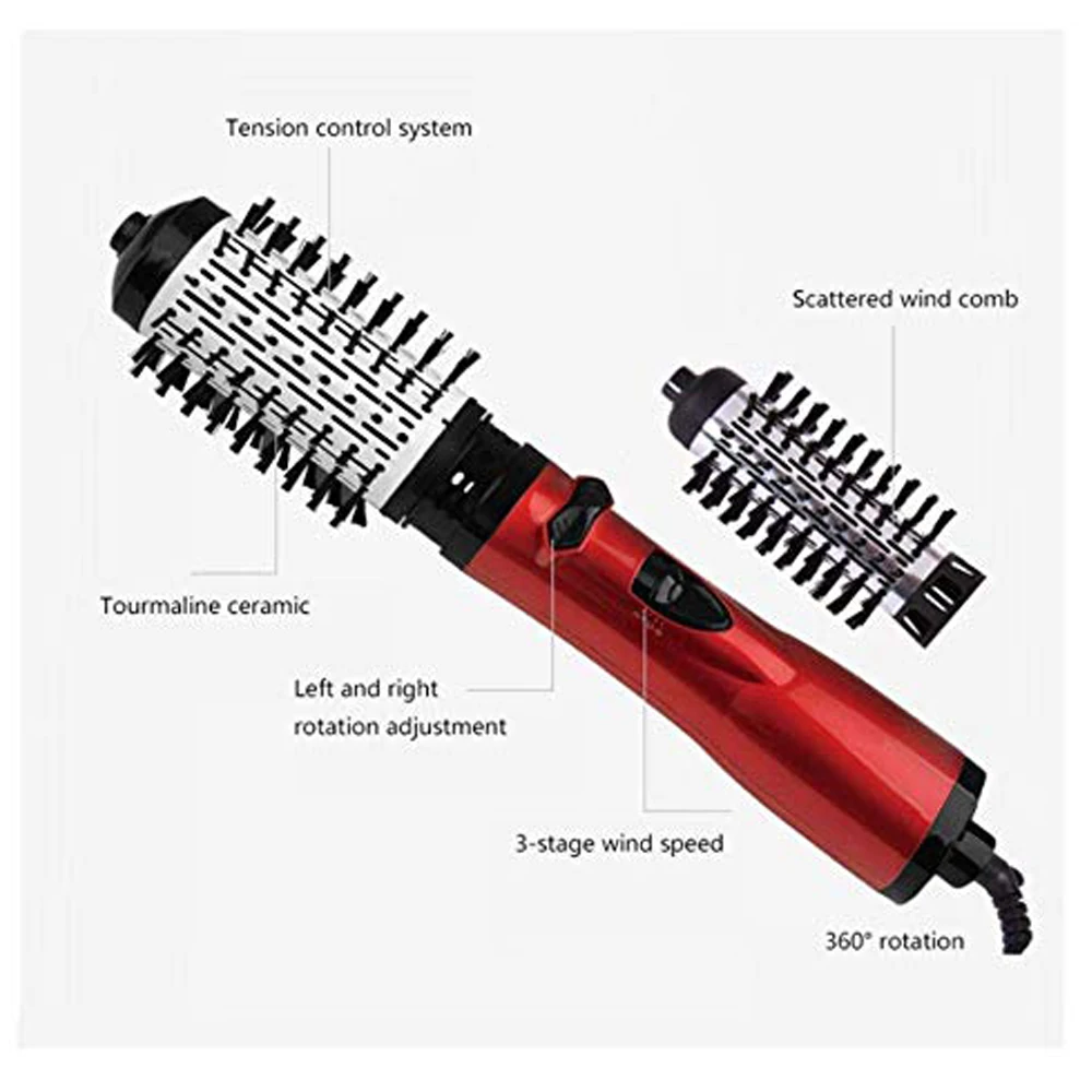 

3 In 1 Hot Air Brush Rotating Brush Hot Air Styler Fast Heating Comb Curling Iron Roll Styling Brush Hair Blower Brush
