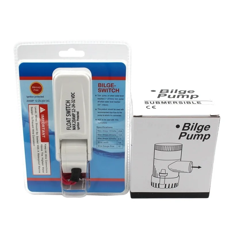 

Bilge Pump 350 500 750 1100GPH DC 12V 24V Electric Water Pump For Aquario Submersible Seaplane Motor Homes Houseboat Boats