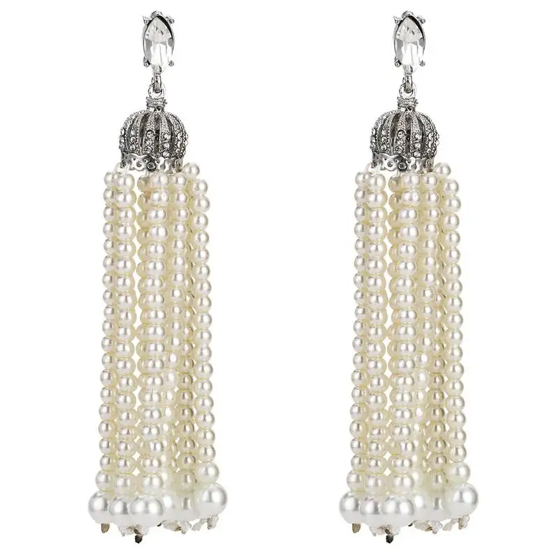 

Trend Jewelry Earrings Pearl Tassel For Female Dangle Earrings Wedding Party Fashion Jewelry Gift