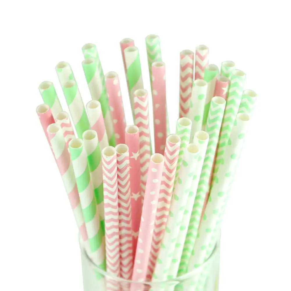 25 шт. бумажные соломинки для питья украшения 1-го дня рождения детские взрослых