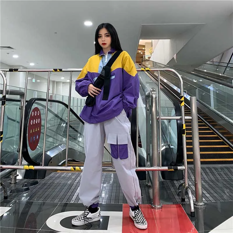 NiceMix комплект из 2 предметов, свитшот для женщин Harajuku, спортивный свитер с вышивкой, толстовки в стиле хип-хоп, повседневное пальто, топы, женские толстовки, пуловер