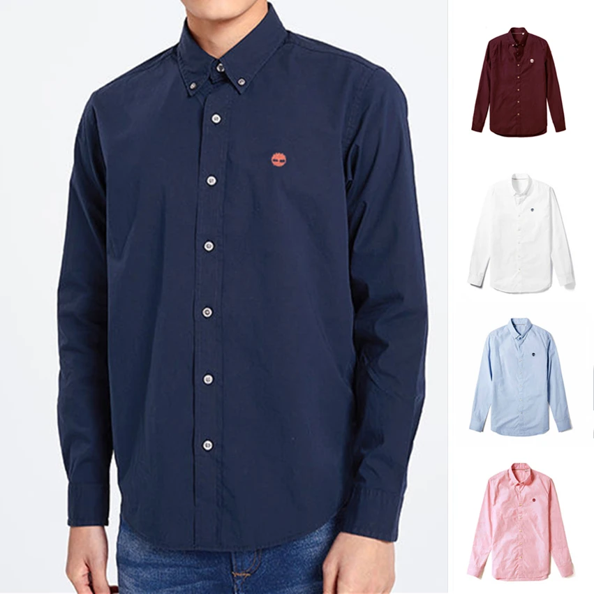 

High Quality Homme Timb Oxford 100%cotton Streetwear Camisa Masculina Men Long Shirts casual Hombre Chemises Business Casual