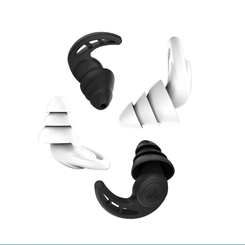 

1Pair 3 Layer Soft Silicone Ear Plugs Tapered Sleep Noise Reduction Earplugs Sound Insulation Ear Protector