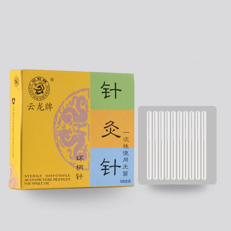 Иглы для иглоукалывания yunlong с серебряной поверхностью 100 шт. неодноразовые