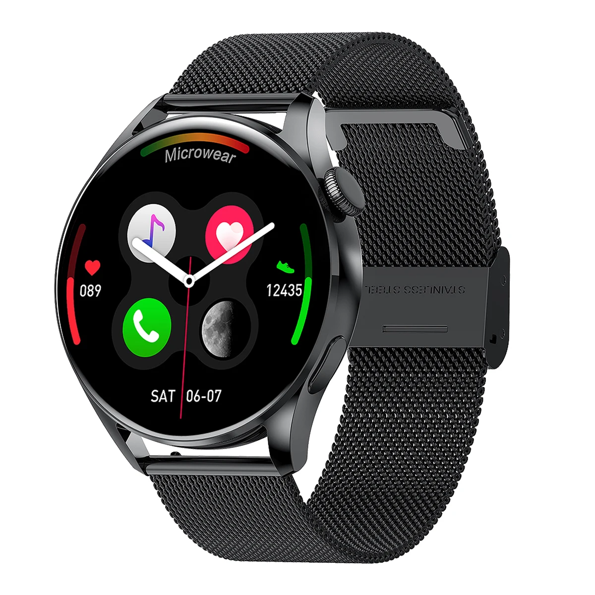 

360*360 Full Touch Wireless Charging ECG Smart Watch Men Rotatory Crown BT Calls Music Smartwatch IP68 Waterproof Fitness Watch