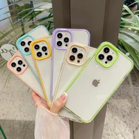 candy color border shockproof phone case for huawei p30 p40 pro mate 30 40 pro nova 7 se honor 30 honor 20s clear back cover