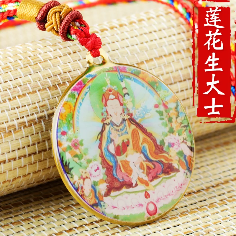 Guru падмасамбхава Будда статуя маленький танка тибетских Буддизм Медь Подвеска