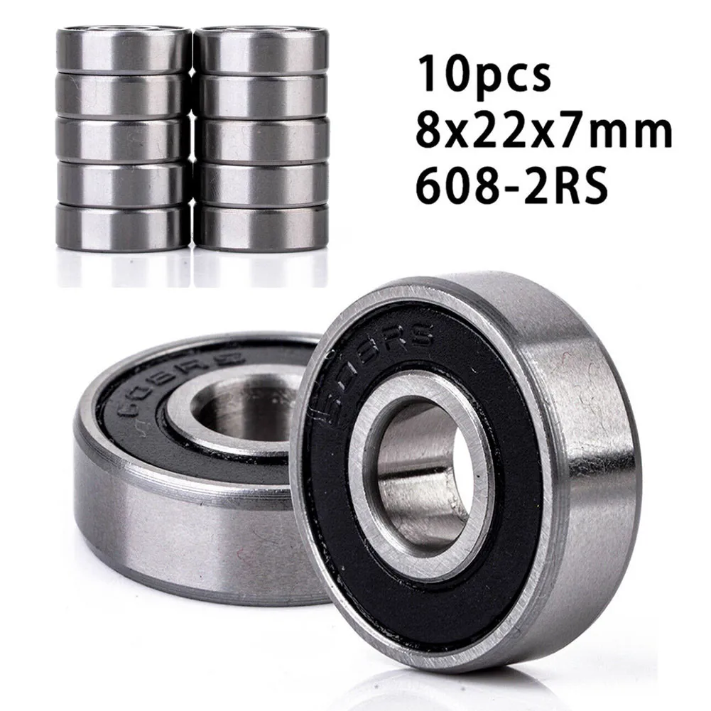 

10pcs 8x22x7mm Rubber Sealed 608-2RS Miniature Ball Bearings Deep Groove Tool