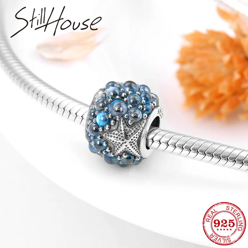 Аутентичные бусины из стерлингового серебра 925 Подвески в виде морской звезды