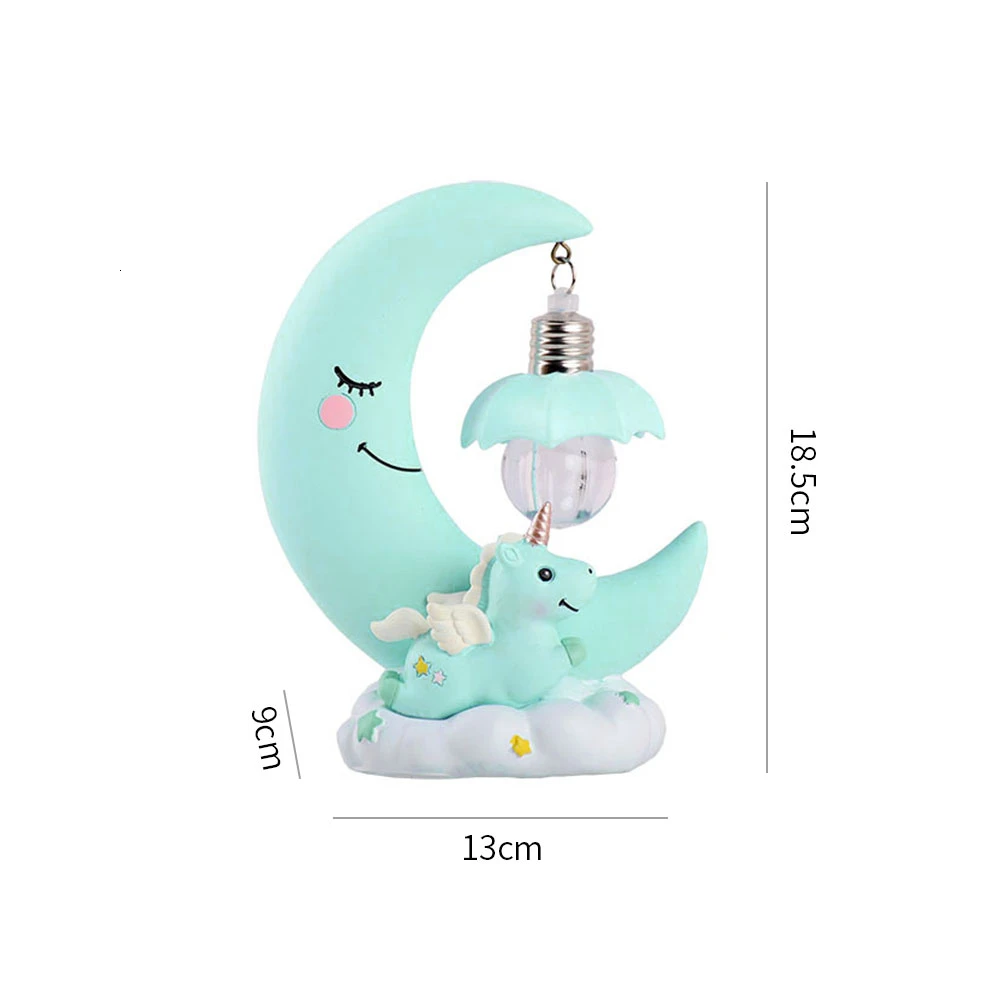 Светодиодный ночник с изображением Луны единорога из смолы детская лампа для