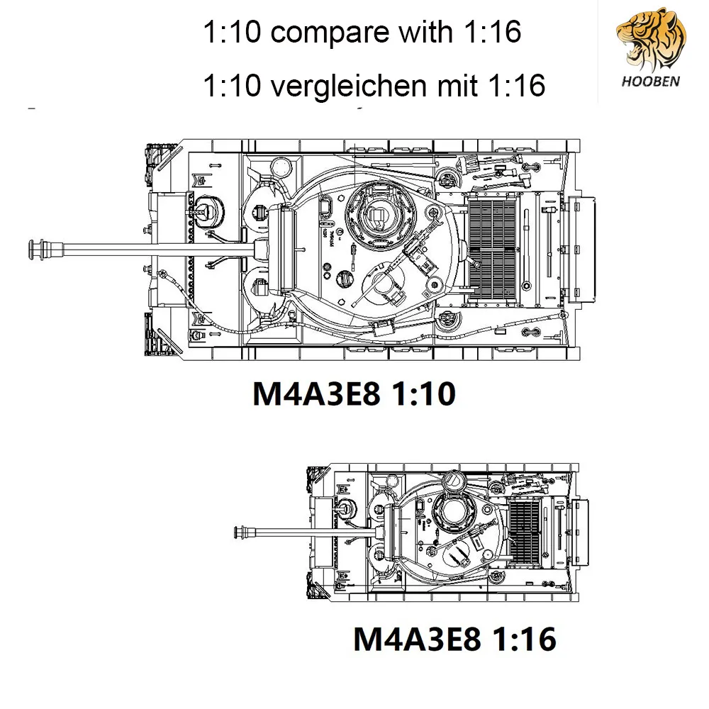 

HOOBEN 1:10 U.S. FURY M4A3E8 Sherman Brad Pitt Medium Tank RTR Ready To Run Master Painting Half Metal