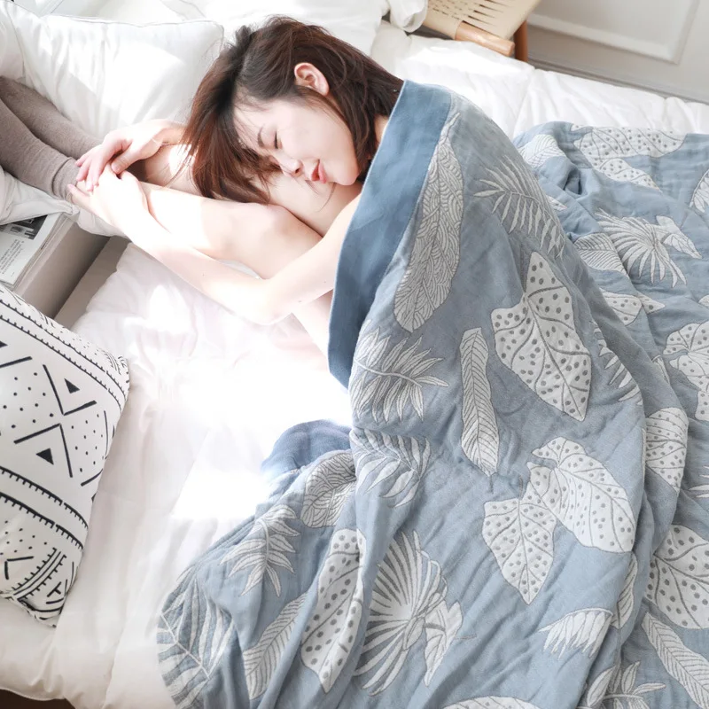 Летнее тонкое одеяло из чистой хлопковое Марлевое полотенце для одного или двух