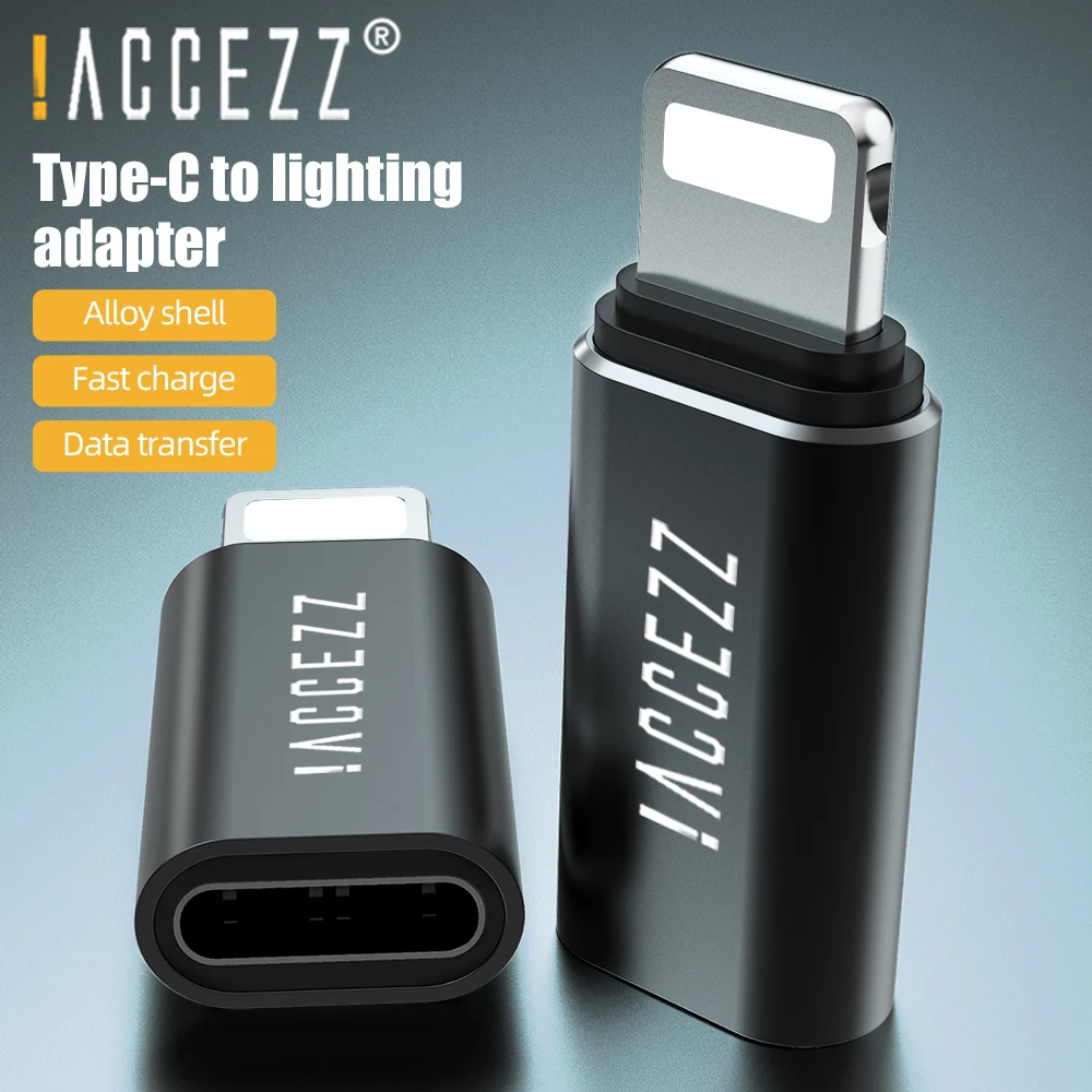 ! USB OTG адаптер ACCEZZ переходник с Type-C Mini Мама на папа подсветкой для Apple iphone X XS XR 8 7 Plus