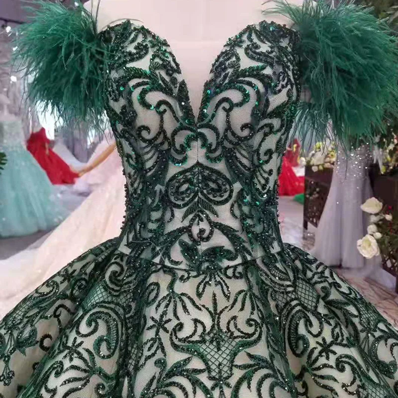 Зеленое Вечернее Платье LS11091 длинное кружевное платье с открытыми плечами и