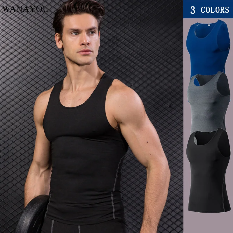 Быстросохнущий спортивный жилет WANAYOU для мужчин обтягивающие компрессионные