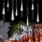 Солнечный светодиодный Метеоритный дождь, дождь, праздничный светильник, s водонепроницаемый садовый светильник, 50 см, 8 трубок, рождественское свадебное украшение