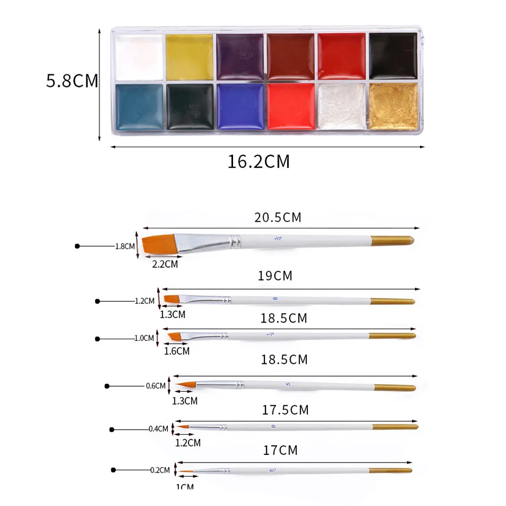 Дропшиппинг 12 Цветов Чистка для лица и тела Краски картина маслом wall Art Make Up с 6 шт.